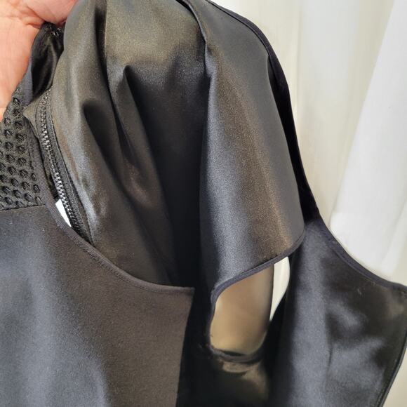 Tahari Black Tan Asymmetrical Sheath Office Dress with Zipper Accents, 8 - Picture 14 of 15